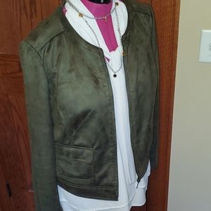 Fitted faux suede jacket